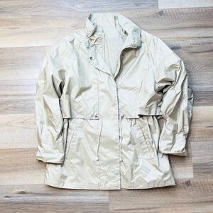 MS. Cambridge Vintage All Weather Cream Metallic Windbreaker Jacket Size P/M